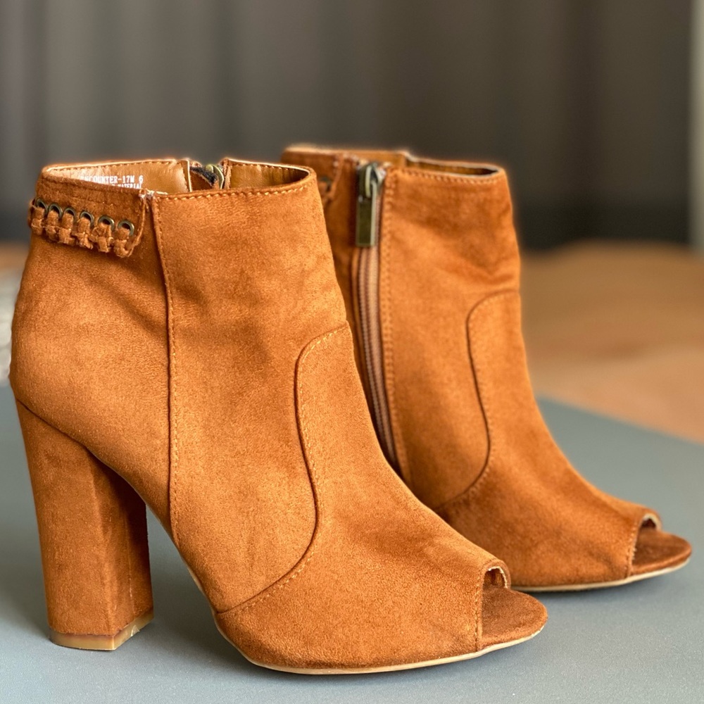 Open toe booties